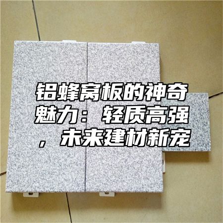 铝蜂窝板的神奇魅力:轻质高强,未来建材新宠